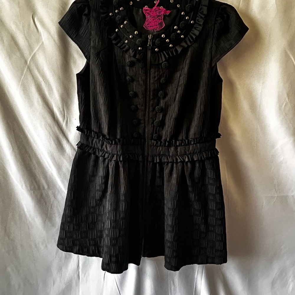 Twelve by Twelve Black dress/jacket  with Pink Embroidery